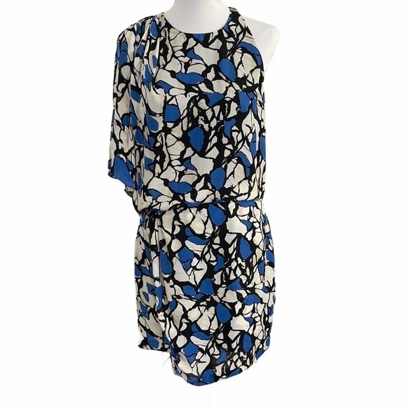 Robert Rodriguez Asymmetric Sleeve faux wrap dress SZ 8 - Picture 1 of 8